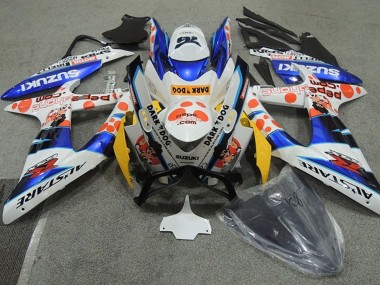 Cheap 2008-2010 Suzuki GSXR 600 Motorcycle Fairings - White Blue Orange Alstare Dark Dog Canada