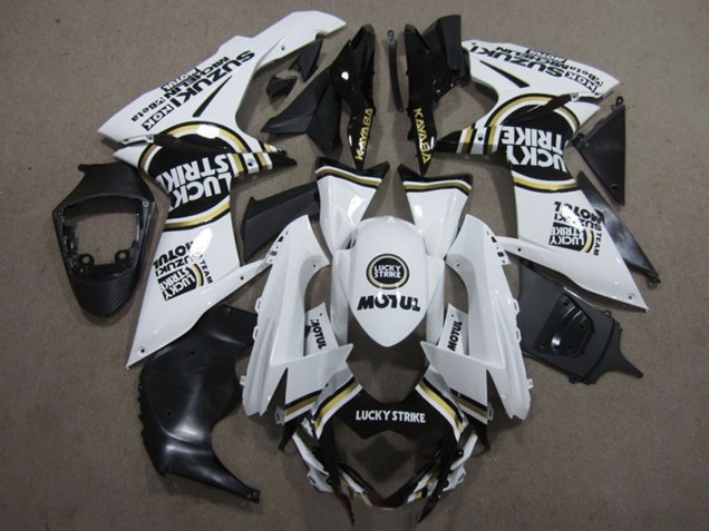 2011-2024 Suzuki GSXR 600 Motorcycle Fairings - White Black Motul Lucky Strike Canada
