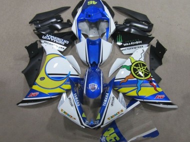 Cheap 2009-2011 Yamaha YZF R1 Motorcycle Fairings - White Blue Yellow Green Monster Semakin Didepan Canada