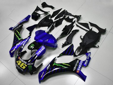 Cheap 2015-2019 Yamaha YZF R1 Motorcycle Fairings - Blue White Black Green ENEOS Monster M1 46 Canada