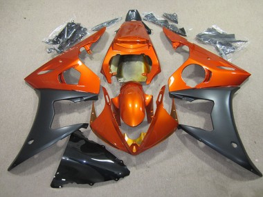 Cheap 2003-2004 Yamaha YZF R6 Motorcycle Fairing - Orange Matte Black Canada