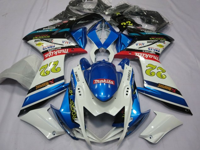 22 White and Blue 07-08 GSXR 1000 Fairings 22 White and Blue 07-08 GSXR 1000 Fairings