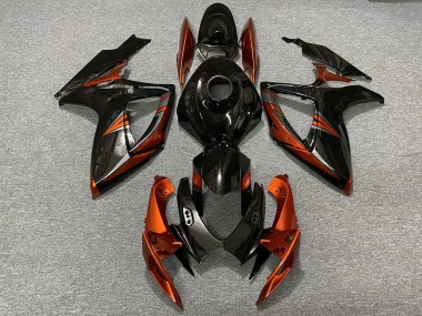 Black and Burnt Orange 06-07 GSXR 600-750 Fairings