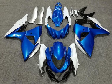 Blue White and Silver 09-16 GSXR 1000 Fairings
