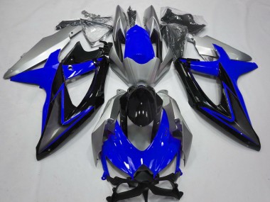 Blue and Silver 08-10 GSXR 600-750 Fairings
