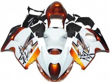 Bronze and White Style 97-07 GSXR 1300 Hayabusa Fairings