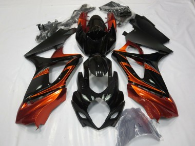 Burnt Orange and Black 07-08 GSXR 1000 Fairings
