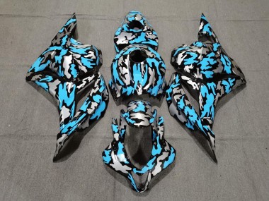 Custom Blue / Silver Camo 09-12 CBR600RR Fairings