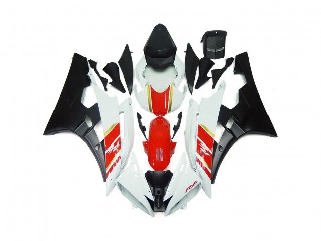 Custom Matte Black and Red with White 06-07 R6 Fairings Custom Matte Black and Red with White 06-07 R6 Fairings
