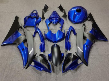 Dark Blue and Matte Black 08-16 R6 Fairings