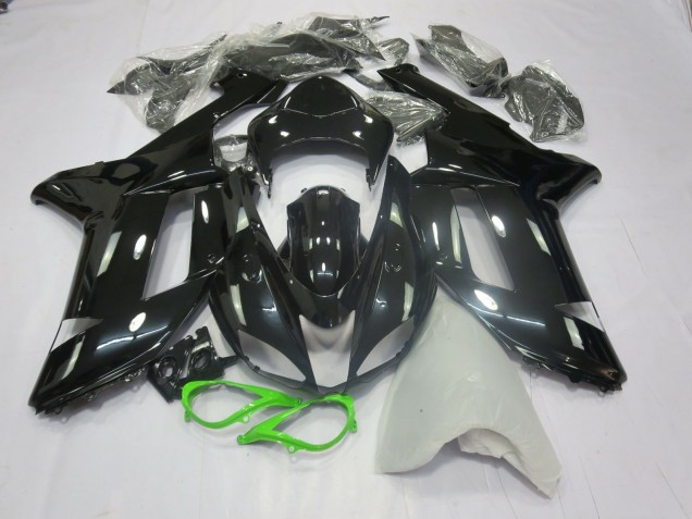 Gloss Black Green 07-08 ZX6R Fairings