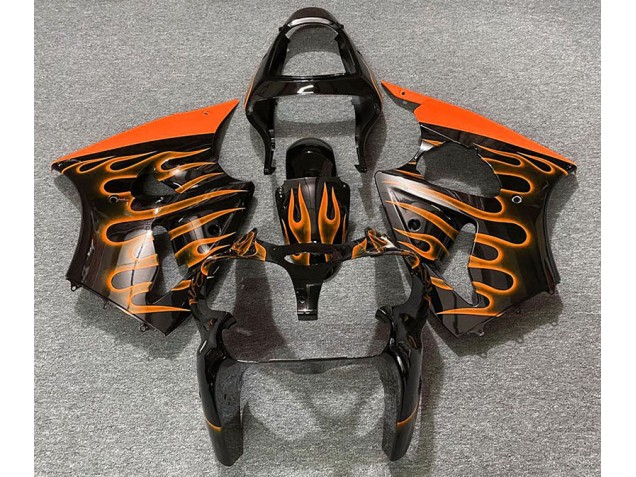 Gloss Black & Orange Flame 00-02 ZX6R Fairings Gloss Black & Orange Flame 00-02 ZX6R Fairings