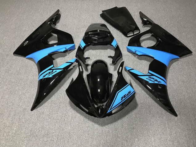 Gloss Black and Light Blue 03-04 R6 Fairings Gloss Black and Light Blue 03-04 R6 Fairings