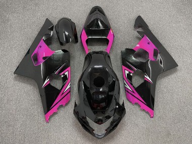 Gloss Black and Pink 04-05 GSXR 600-750 Fairings