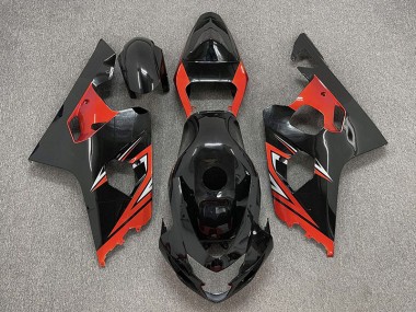 Gloss Black and Red 04-05 GSXR 600-750 Fairings