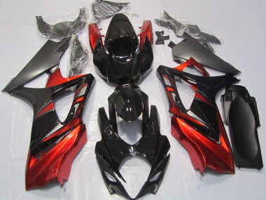 Gloss Black and Red 07-08 GSXR 1000 Fairings