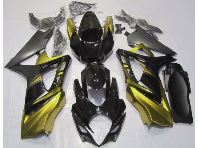 Gloss Black and Yellow 07-08 GSXR 1000 Fairings
