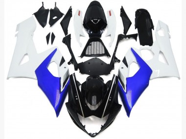 Gloss Blue and White Gloss Lowers 05-06 GSXR 1000 Fairings