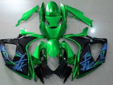 Gloss Green & Black 06-07 GSXR 600-750 Fairings
