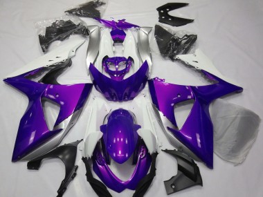 Gloss Purple & White 09-16 GSXR 1000 Fairings