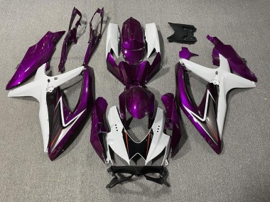 Gloss Purple and White 08-10 GSXR 600-750 Fairings