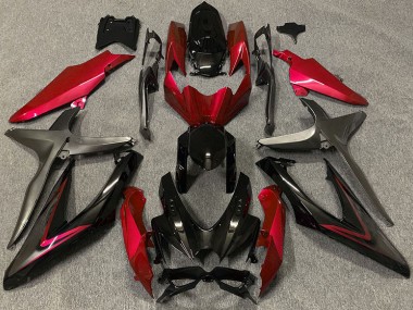 Gloss Red & Green R 08-10 GSXR 600-750 Fairings