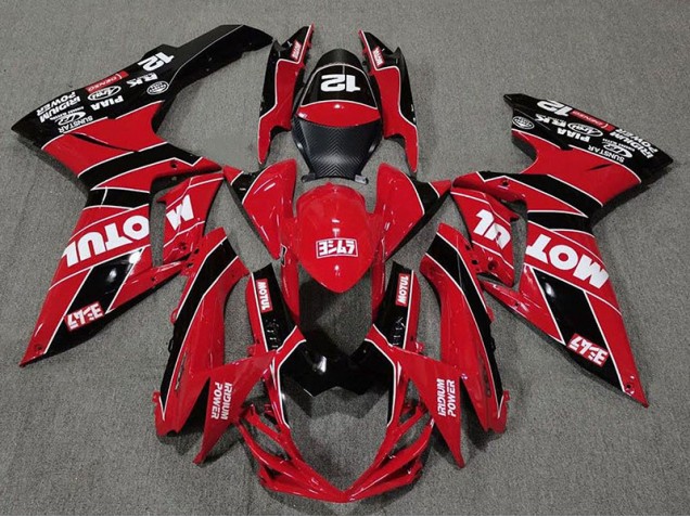 Gloss Red and Black Motul 11-24 GSXR 600-750 Fairings Gloss Red and Black Motul 11-24 GSXR 600-750 Fairings