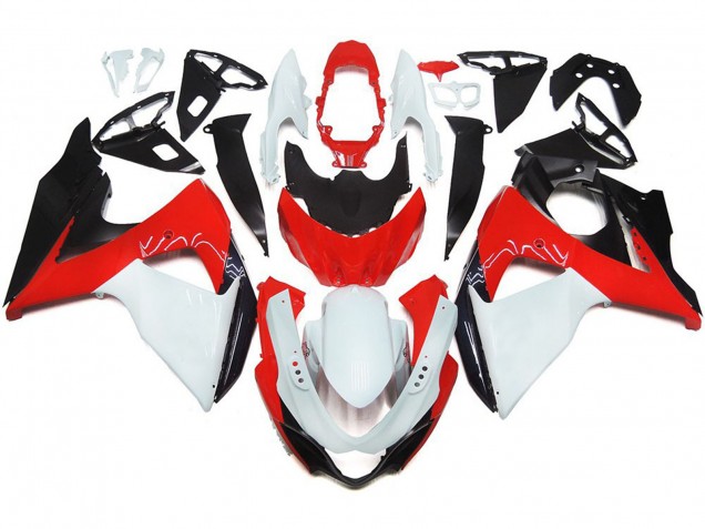 Gloss Red with White and black 09-16 GSXR 1000 Fairings Gloss Red with White and black 09-16 GSXR 1000 Fairings