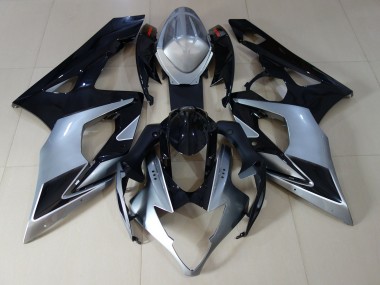 Gloss Silver and Black 05-06 GSXR 1000 Fairings