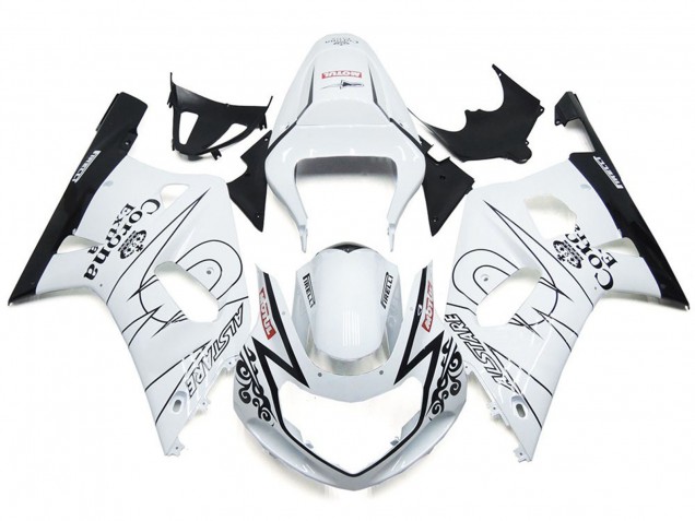 Gloss White Corona and Black 01-03 GSXR 600-750 Fairings Gloss White Corona and Black 01-03 GSXR 600-750 Fairings