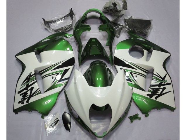Gloss White & Green 97-07 GSXR 1300 Hayabusa Fairings Gloss White & Green 97-07 GSXR 1300 Hayabusa Fairings
