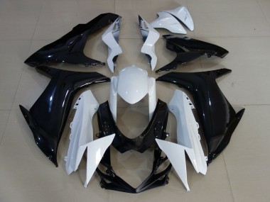 Gloss White and Black 11-24 GSXR 600-750 Fairings