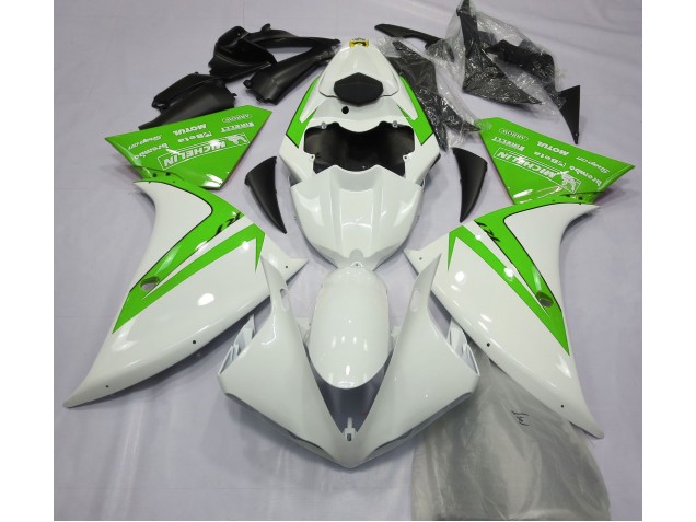 Gloss White and Green 12-14 R1 Fairings Gloss White and Green 12-14 R1 Fairings
