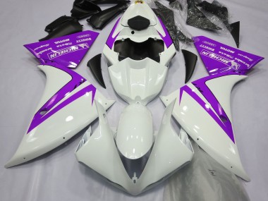Gloss White and Purple 12-14 R1 Fairings