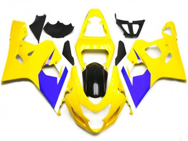 Gloss Yellow and Vibrant Blue Custom 04-05 GSXR 600-750 Fairings