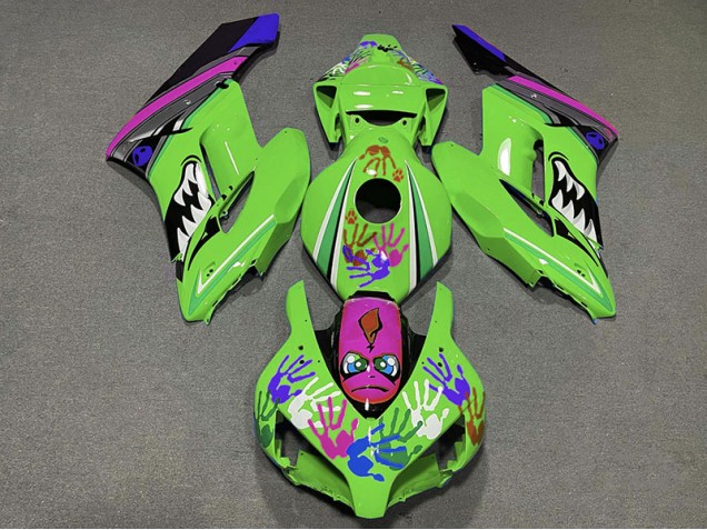 Green and Purple Shark 04-05 CBR1000RR Fairings