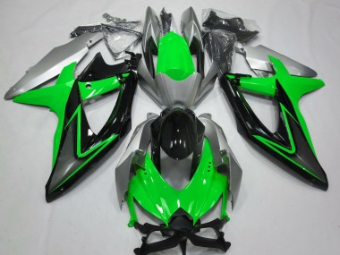 Green and Silver 08-10 GSXR 600-750 Fairings