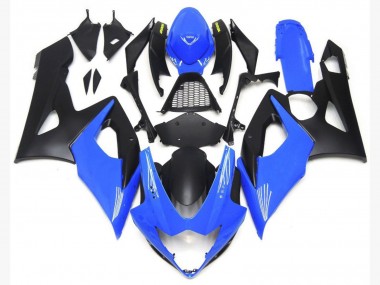Light Gloss Blue and Matte Black Lowers 05-06 GSXR 1000 Fairings