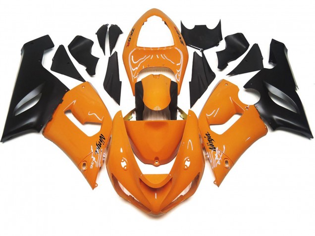 Light Orange and Black 05-06 ZX6R Fairings Light Orange and Black 05-06 ZX6R Fairings