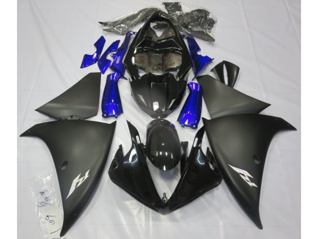 Matte Black & Blue 09-11 R1 Fairings