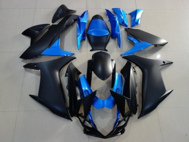 Matte Black & Bright Blue 11-24 GSXR 600-750 Fairings