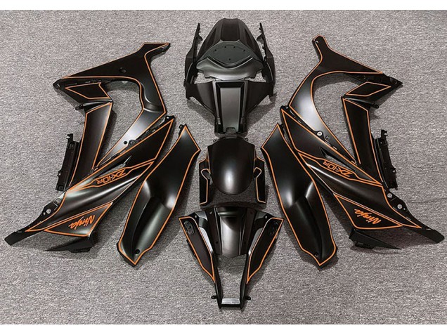 Matte Black & Orange Lining 11-15 ZX10R Fairings Matte Black & Orange Lining 11-15 ZX10R Fairings