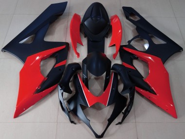 Matte Black & Red 05-06 GSXR 1000 Fairings