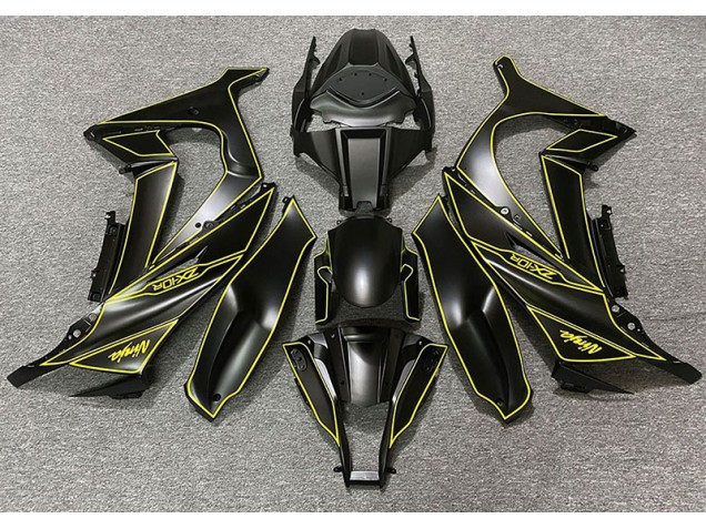 Matte Black & Yellow Lining 11-15 ZX10R Fairings Matte Black & Yellow Lining 11-15 ZX10R Fairings