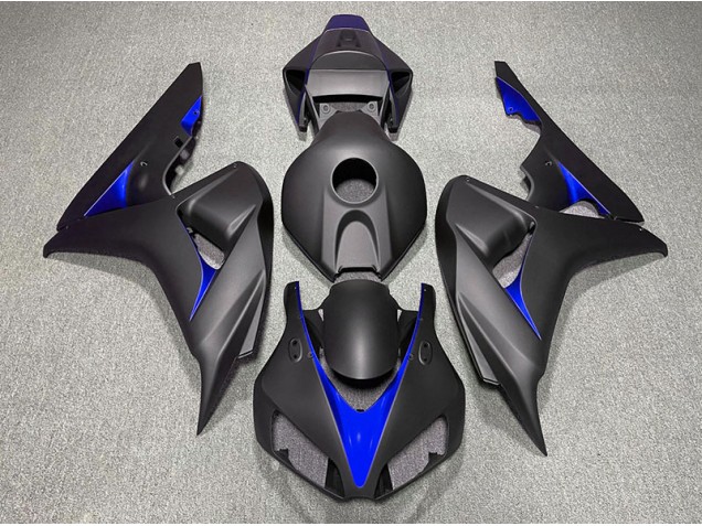 Matte Black and Blue 06-07 CBR1000RR Fairings