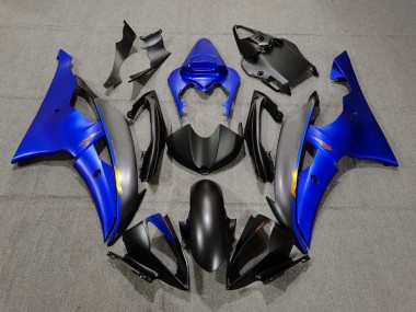 Matte Black and Blue 08-16 R6 Fairings