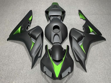 Matte Black and Green 06-07 CBR1000RR Fairings