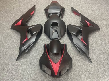 Matte Black and Red 06-07 CBR1000RR Fairings