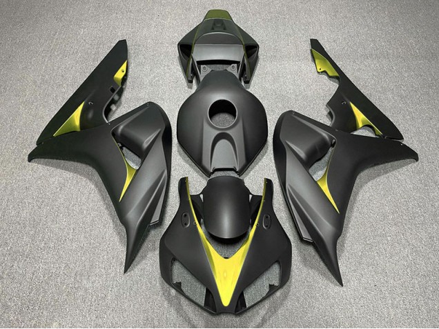 Matte Black and Yellow 06-07 CBR1000RR Fairings