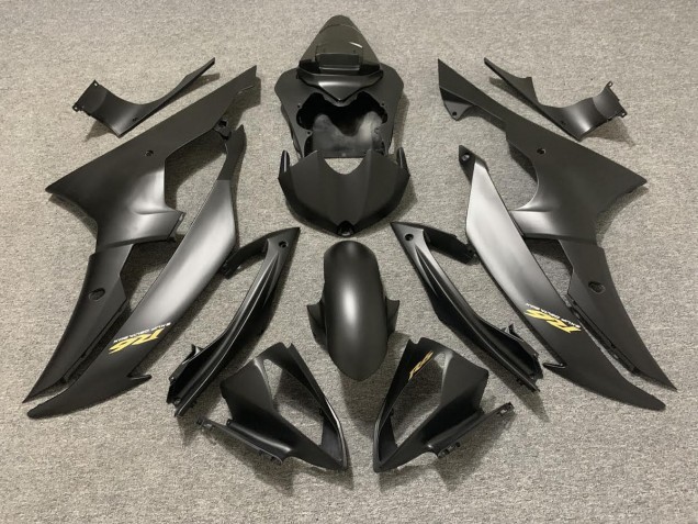 Matte Black with Gold Logo 08-16 R6 Fairings Matte Black with Gold Logo 08-16 R6 Fairings